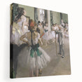Edgar Degas-inspired ballerina painting on stretched canvas, featuring soft pastel tones, ideal for kitchen wall art.