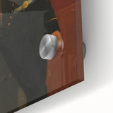 Large abstract wall art by Edgar Degas, featuring mid-century modernist style in muted blue and green tones on acrylic glass.