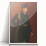 Art deco poster of a ballet scene in muted pastels on white acrylic frame, ideal for nursery wall art.