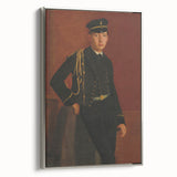 Vintage poster-style landscape art painting on framed canvas, featuring colorful imagery against a black background.