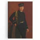 Black and white print of Edgar Degas' ballet dancers on stretched canvas, suitable for kitchen wall art.