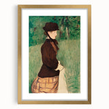 Extra large wall art of an abstract Edouard Manet design in gold frame, featuring textured brush strokes in neutral tones.
