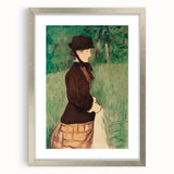 Textured abstract art print of a silver-framed Edouard Manet design, in muted earth tones, ideal for bedroom wall decor.