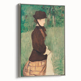 Edouard Manet-inspired landscape art painting on a framed canvas, featuring colorful brush strokes on a black background.