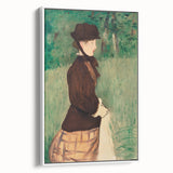 Vintage poster art featuring a portrait by Edouard Manet in pastel hues on a large framed canvas.