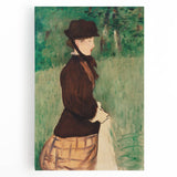 Black and white print of Edouard Manet's artwork on large stretched canvas, ideal for kitchen art.