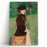 Black and white print of Edouard Manet's artwork on stretched canvas, ideal for kitchen wall art.