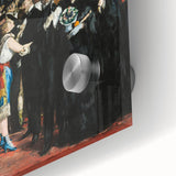 Large abstract wall art by Edouard Manet in mid-century modernist style, featuring muted earth tones on acrylic glass.