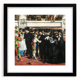 Extra large, textured abstract art print with colorful splashes on a black framed canvas, ideal for living room decor.