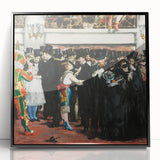 Large abstract wall art featuring bold, swirling colors on a framed acrylic print, ideal for modern art wall decor.