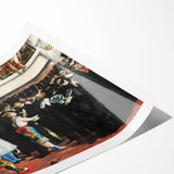 Extra large wall art featuring line art flowers in black on white canvas, suitable for large living room decor.