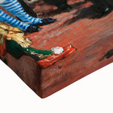 Black and white landscape painting on large canvas, featuring a serene river scene, suitable for bedroom wall decor.