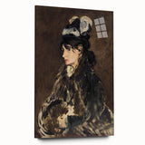 Edouard Manet-inspired large abstract art print on acrylic glass, featuring muted earthy tones.