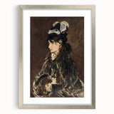 Textured abstract art print of Edouard Manet's work in a silver frame, featuring muted colors, ideal for bedroom art.