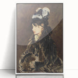 Art Deco poster featuring a modern art depiction of Edouard Manet's work in a white acrylic frame.