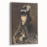 Framed canvas of Edouard Manet landscape art painting, featuring colorful vintage poster art on a black background.