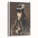 Vintage poster art of Edouard Manet's work, framed canvas with colorful art on black background, ideal for living room.