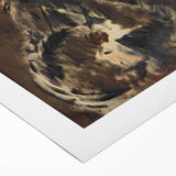 Art deco poster featuring an Edouard Manet painting reproduction on rolled canvas, suitable for dining room wall art.