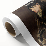 Art Deco style poster of a tranquil garden scene in soft pastel shades, printed on rolled canvas, ideal for nursery wall art.