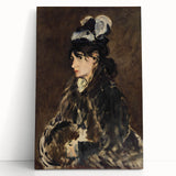 Black and white print of Édouard Manet's painting on stretched canvas, ideal for kitchen wall art or bedroom decor.