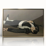 Large art print of Edouard Manet's work in a gold frame, featuring muted colors, ideal for modern art wall decor.