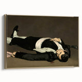 Framed canvas featuring a vintage-style landscape painting with muted earth tones, ideal for bedroom wall decor.