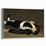 Edouard Manet-inspired landscape art painting, featuring colorful brush strokes on a silver-framed canvas.