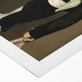 Art Deco poster of Edouard Manet's work on rolled canvas, featuring muted earth tones, ideal for dining room wall art.