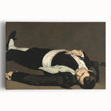 Black and white print of Edouard Manet's artwork on stretched canvas, ideal for kitchen art.