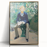 Edouard Manet's impressionist painting on a large framed acrylic, featuring muted earth tones.