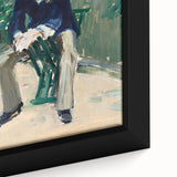 Extra large black wall art featuring a colorful, textured impressionist painting on framed canvas.