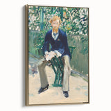 Framed canvas of Édouard Manet's landscape painting in muted earth tones, ideal for bedroom wall art.