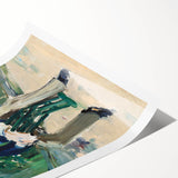 Extra large wall art featuring line art flowers in muted tones on a rolled print, ideal for large living room decor.