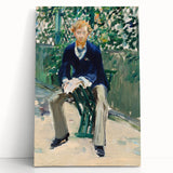 Edouard Manet's black and white portrait on large stretched canvas, ideal for kitchen wall art or bedroom decor.