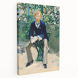 Edouard Manet impressionist painting on stretched canvas featuring soft gray and blue tones, ideal for kitchen wall art.