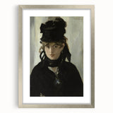 Textured abstract art print of Edouard Manet's work in a silver frame, ideal for bedroom wall decor.