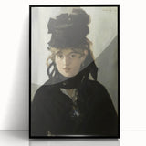 Large abstract wall art by Edouard Manet in a black frame, featuring mid-century modernist style with muted color tones.