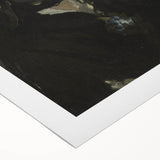 Art deco poster featuring an Edouard Manet painting, in muted gray and blue, on rolled canvas, ideal for dining room decor.