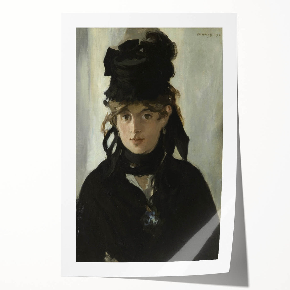 Edouard Manet floral art on rolled print featuring soft pastel hues, ideal for art wall dining room.