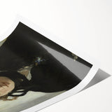 Extra large wall art featuring line art flowers in muted colors on a rolled print, ideal for large living room decor.