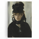 Black and white print of Edouard Manet's artwork on stretched canvas, ideal for kitchen art.
