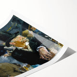 Extra large wall art featuring line art flowers in muted earth tones on a rolled canvas.