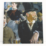 Black and white print of Édouard Manet's artwork on stretched canvas, suitable as kitchen wall art or bedroom decor.