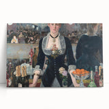 Black and white print of Edouard Manet's artwork on stretched canvas, ideal for kitchen wall art or bedroom ambiance.