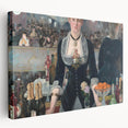 Side view of an Edouard Manet-inspired stretched canvas featuring impressionist style, suitable as large kitchen wall art.