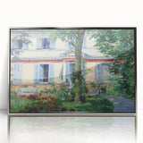 Mid-century modernist art by Edouard Manet, featuring muted tones in a silver-framed acrylic print.