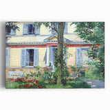 Black and white print of Edouard Manet's artwork on stretched canvas, suited for kitchen wall art.