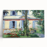 Black and white depiction of Édouard Manet's painting on stretched canvas, ideal for kitchen wall art or bedroom ambiance.