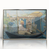 Mid-century modernist art by Edouard Manet, featuring subtle tones, framed in silver acrylic.