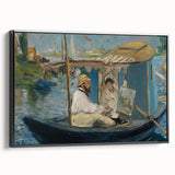 Black and white framed canvas featuring a vintage landscape painting, ideal for bedroom wall art.